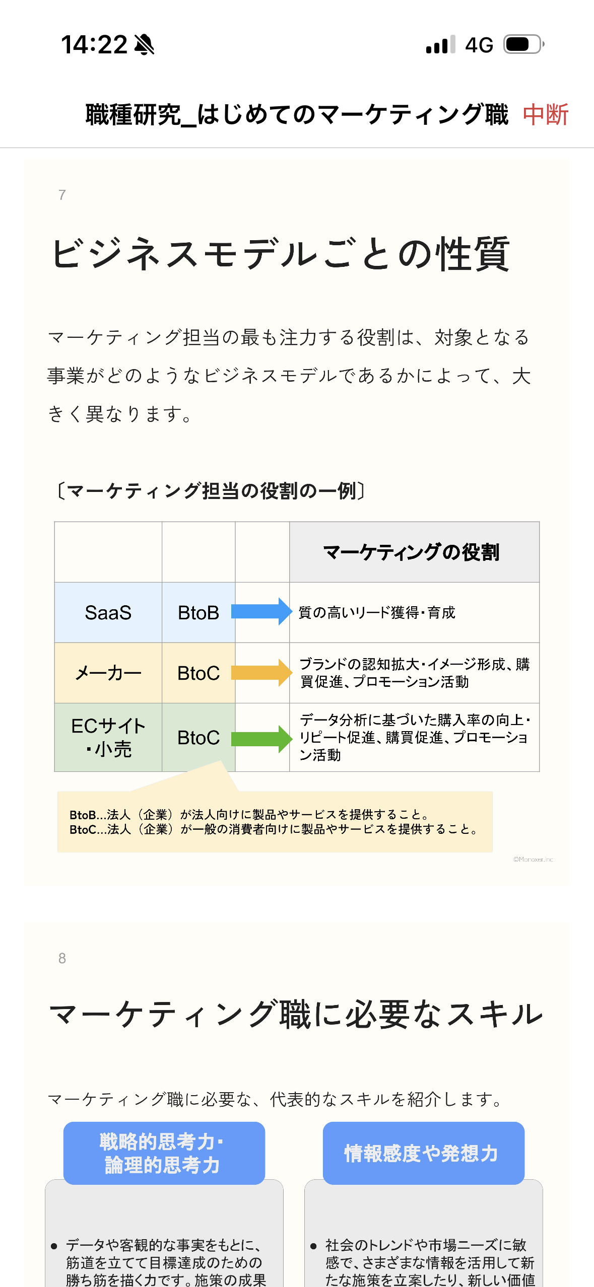 ビジネススキル学習画面